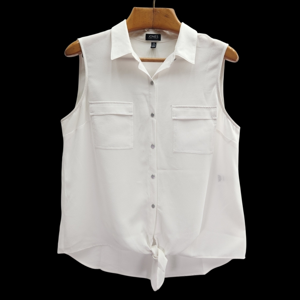 Jones New York Cream Textured Blouse XL